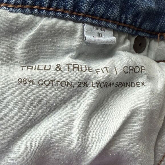 J. Jill Tried & True Fit Zip Fly Mid-rise Cropped Denim Jeans Blue Size 10 - Picture 7 of 9